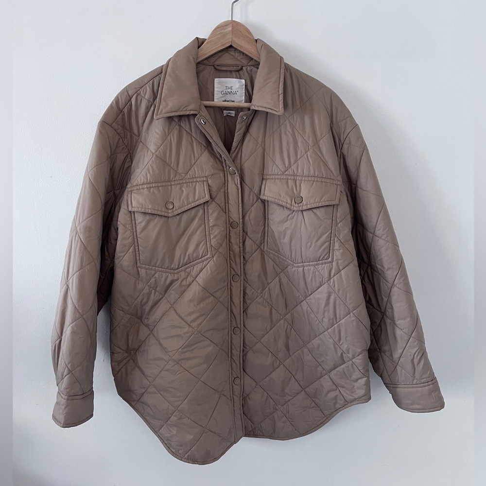 Aritzia Tan Quilted Puffer Jacket